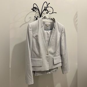 Calvin Klein pant suit set - light grey with silver details